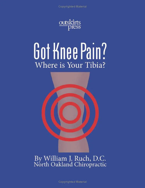 English book cover of "Got Knee Pain? Where is Your Tibia?" by Dr. William Ruch